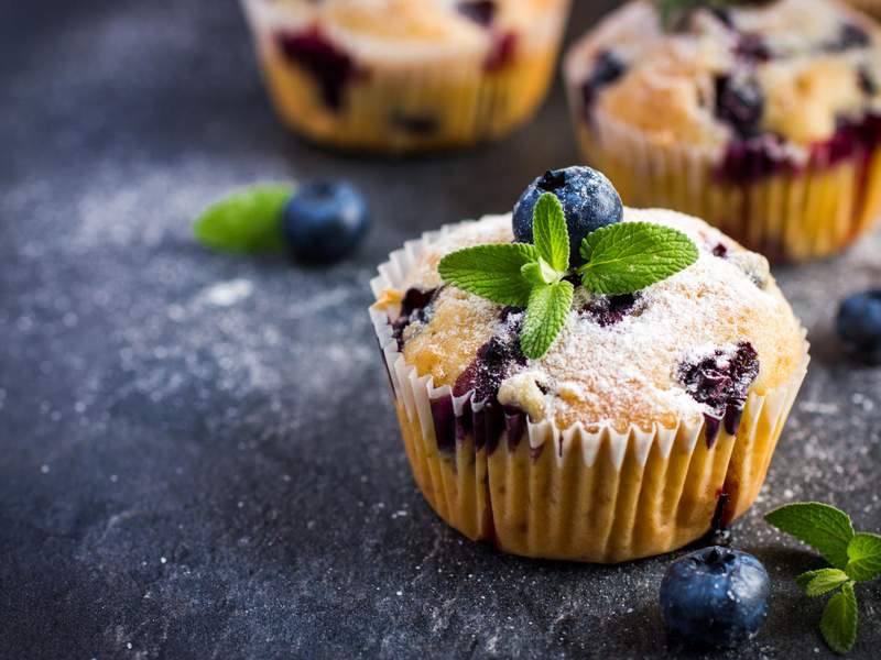 Blaubeermuffins ohne Zucker