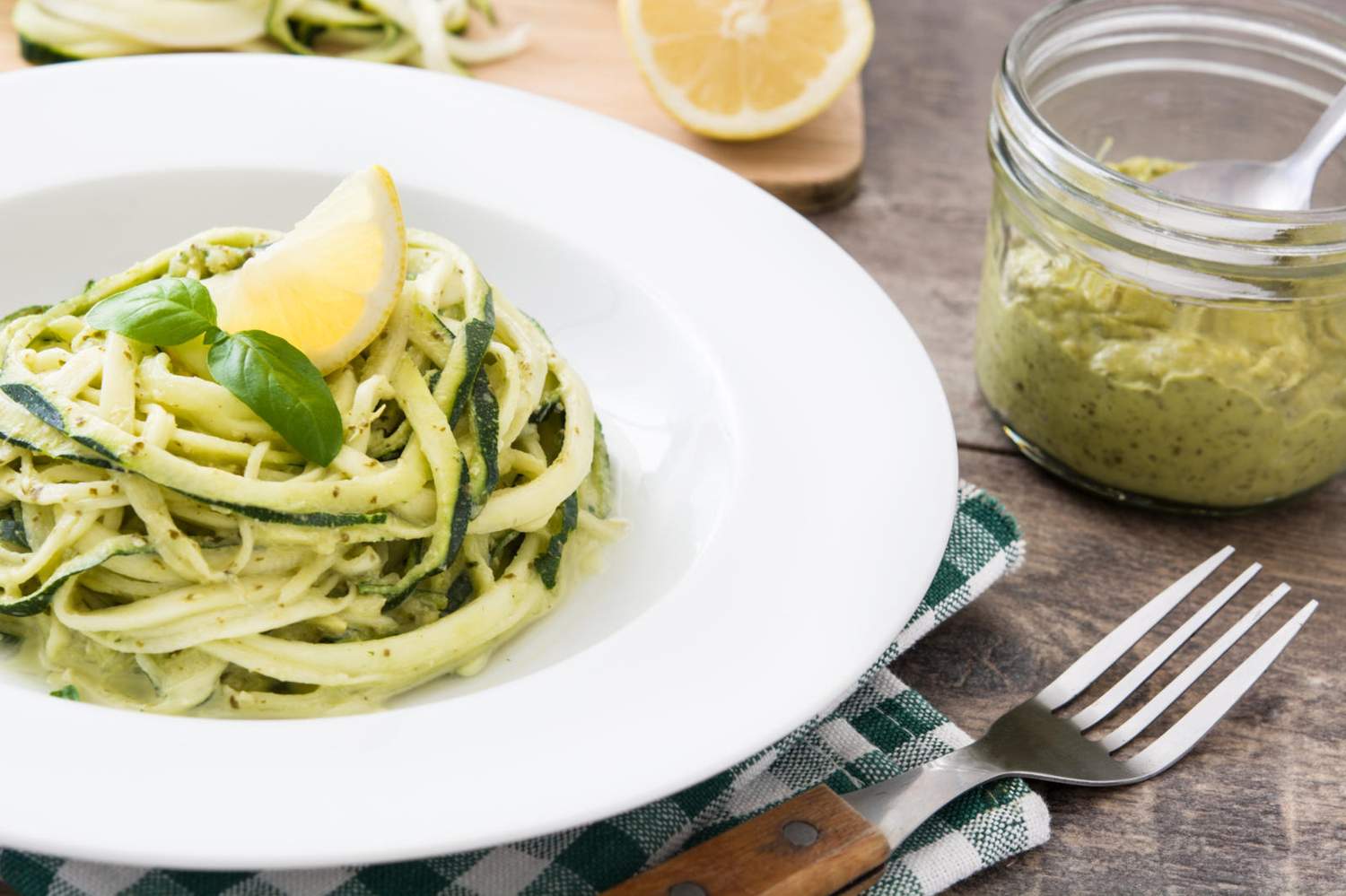 Zucchini Nudeln mit Bärlauchpesto  Bild