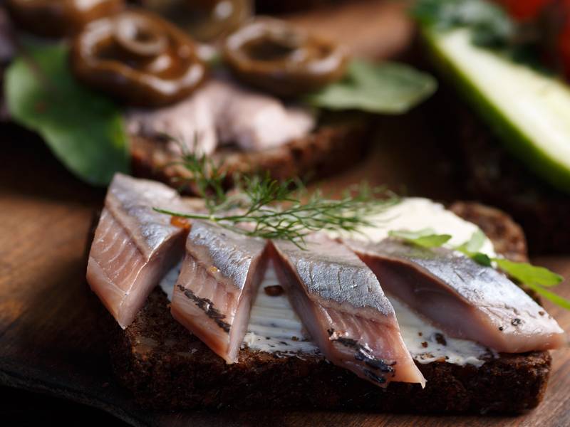 Matjesfilets auf Vollkornbrot