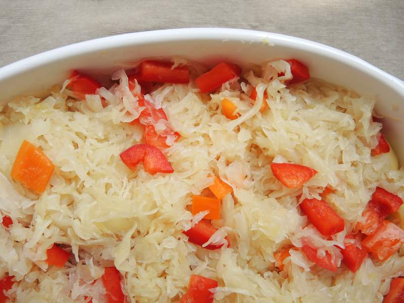 Sauerkraut-Auflauf mit Kartoffeln
