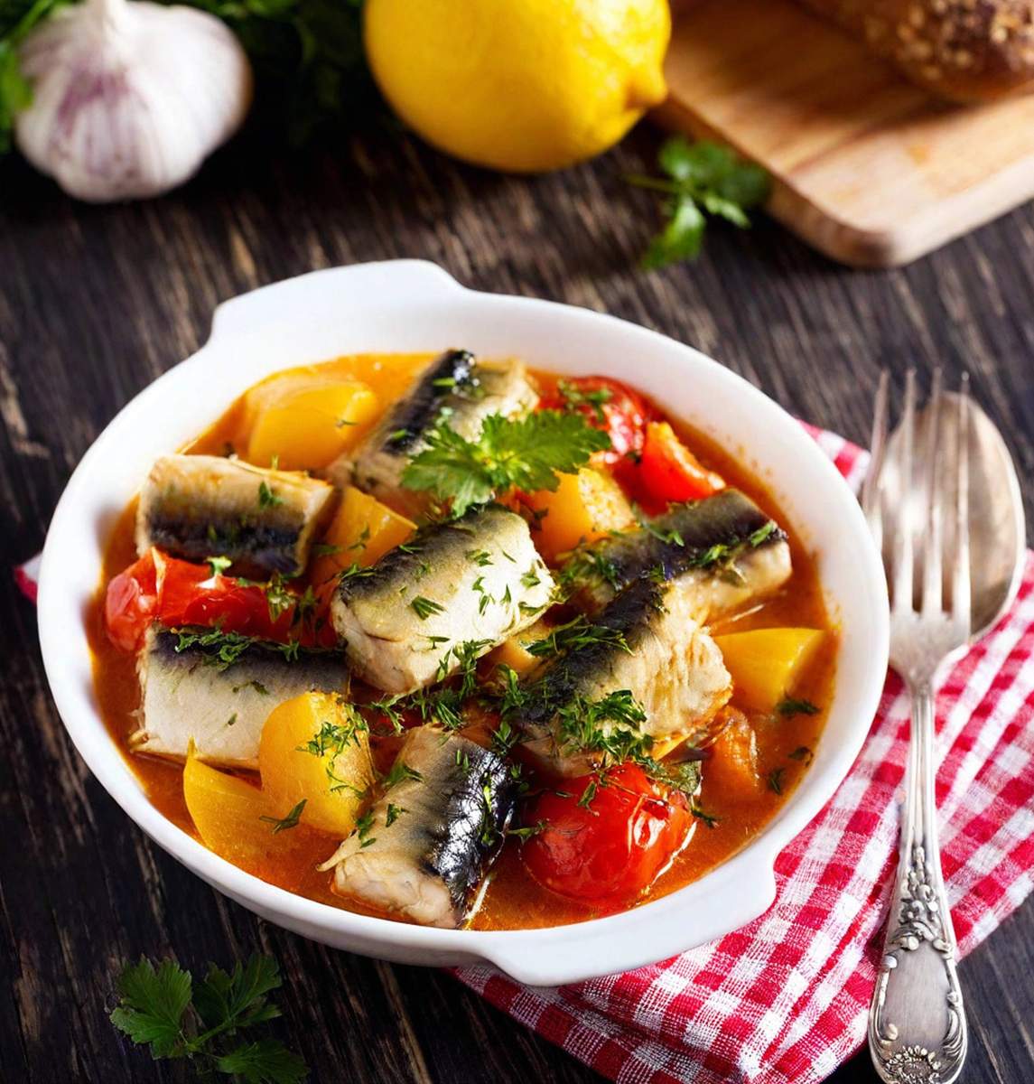 Gemüse Makrelen Ratatouille Bild
