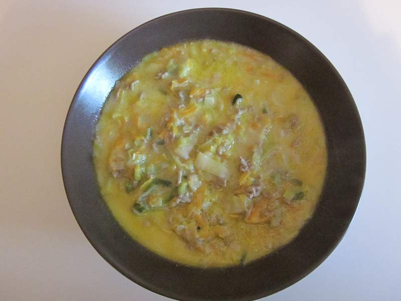 Käse-Lauch-Suppe mit Hack
