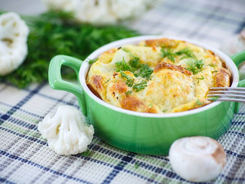 Blumenkohl Champignon Gratin
