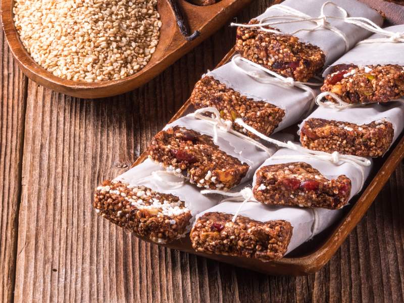 Kakaoriegel mit Hanfprotein und Amaranth
