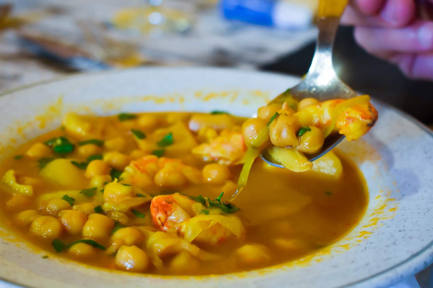 Garnelenpfanne mit Kichererbsen Bild