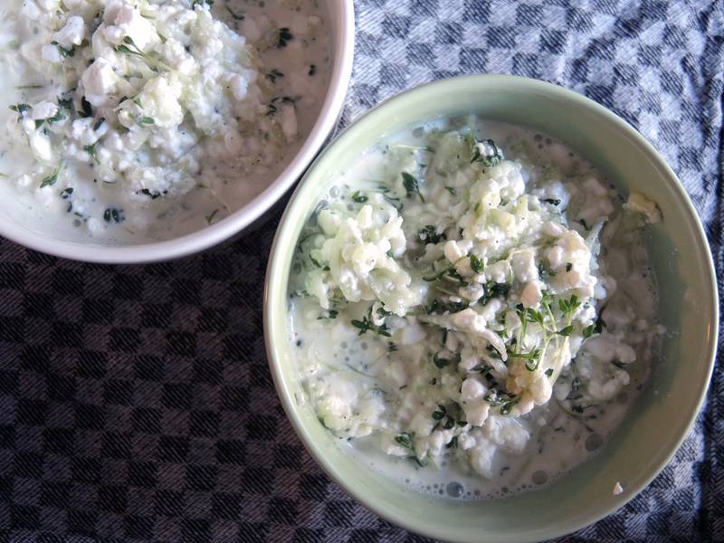Frischkäse-Gurken-Aufstrich mit Kresse