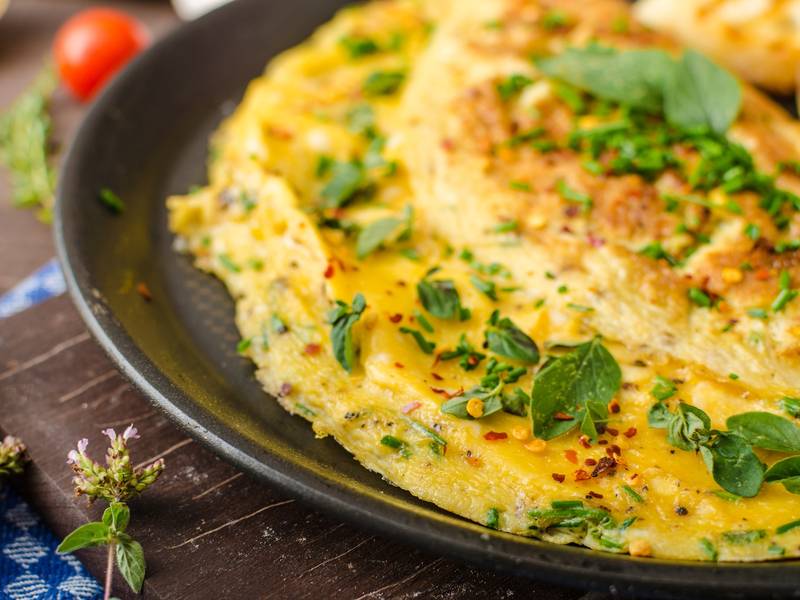 Histaminarmes Kräuteromlette
