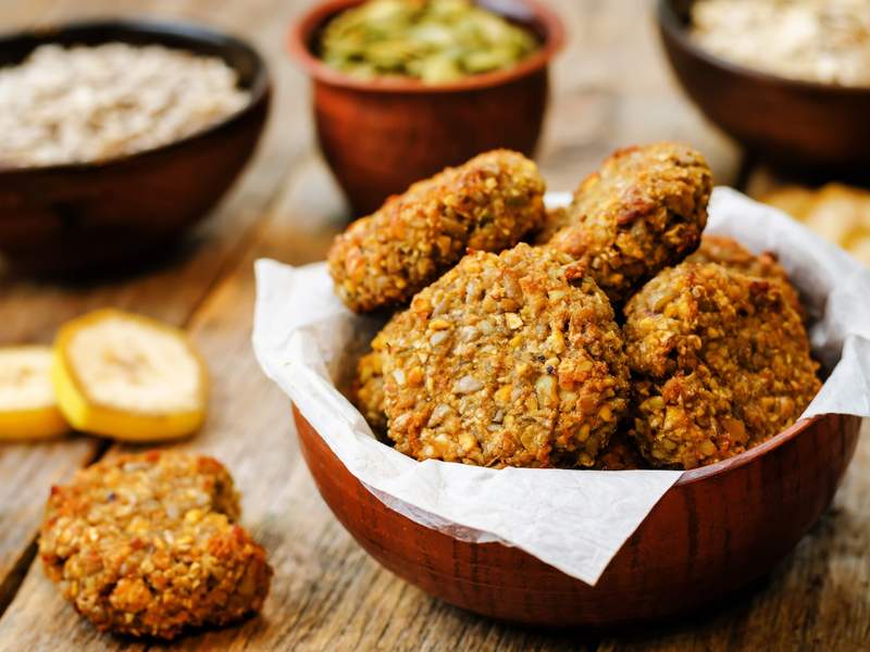 Hafer-Zucchini-Bananen-Cookies mit Mandeln