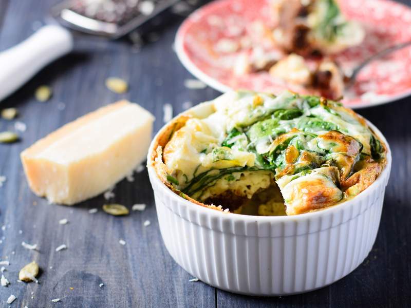 Spinat-Champignon-Gratin