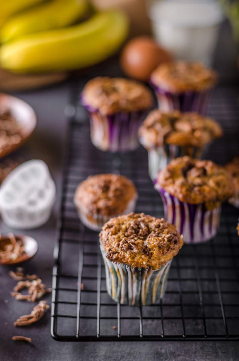 Vegane Schokomuffins mit Bananen Bild