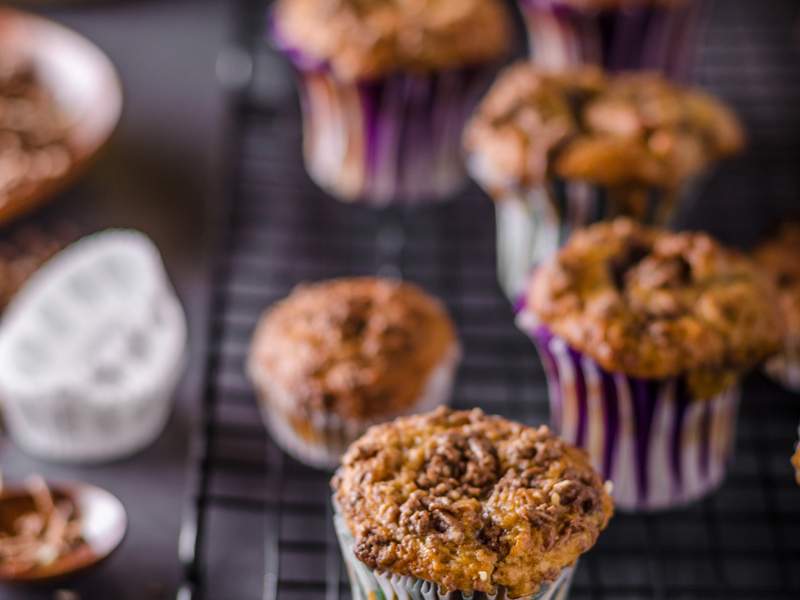 Vegane Schokomuffins mit Bananen