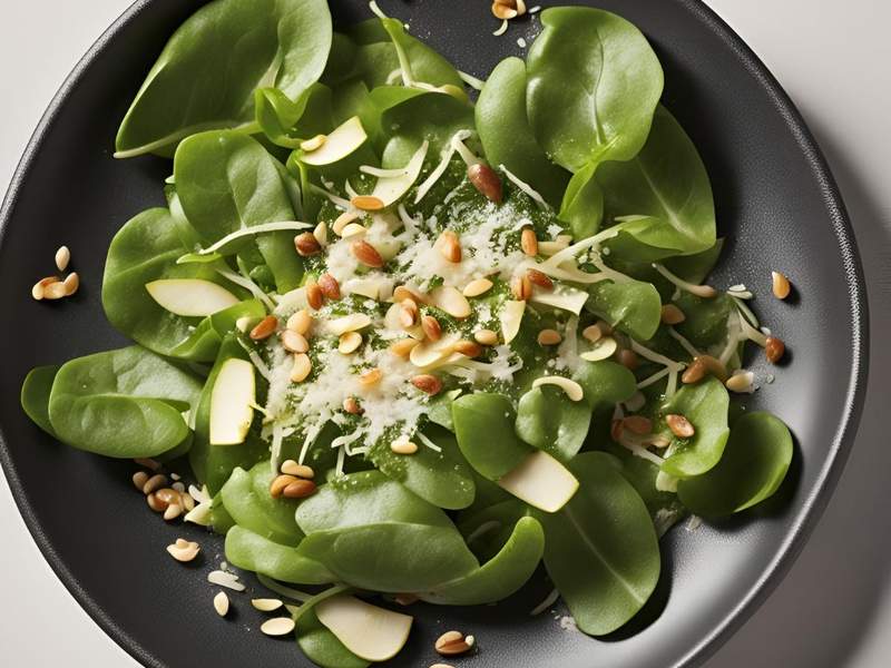 Feldsalat mit Apfel, Parmesan und Pinienkernen