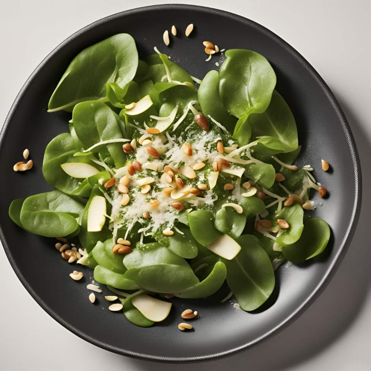 Feldsalat mit Apfel, Parmesan und Pinienkernen Bild