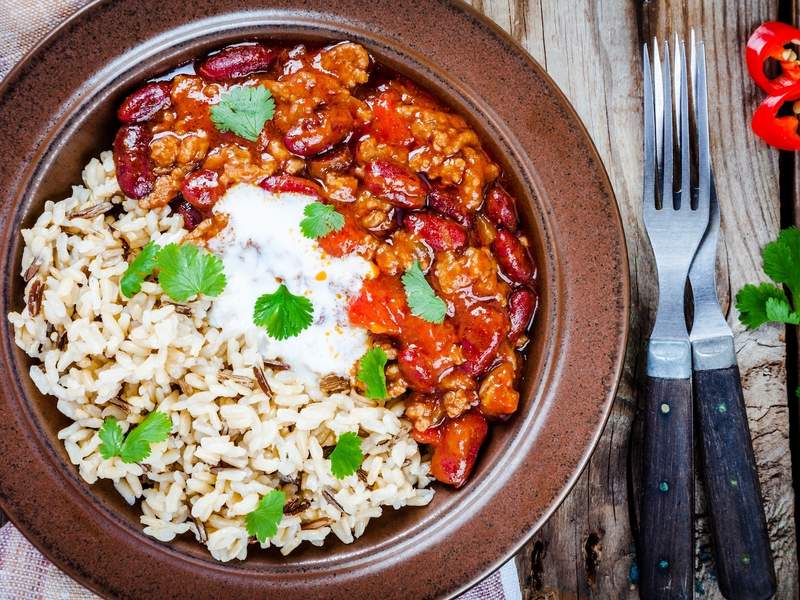 Chili sin Carne mit Wildreis