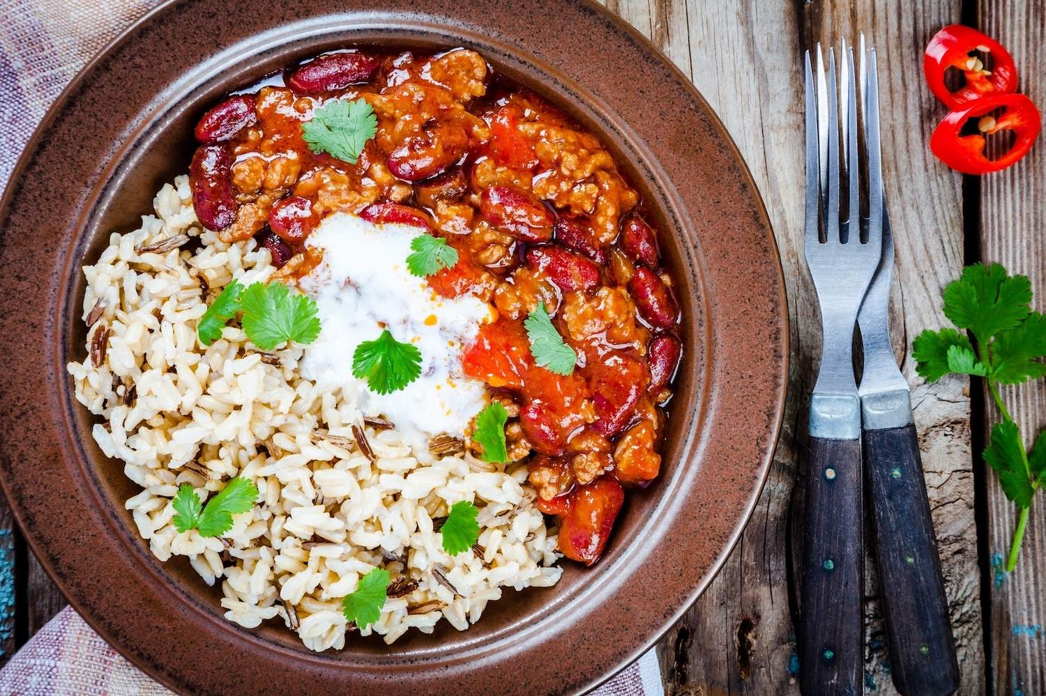 Chili sin Carne mit Wildreis Bild