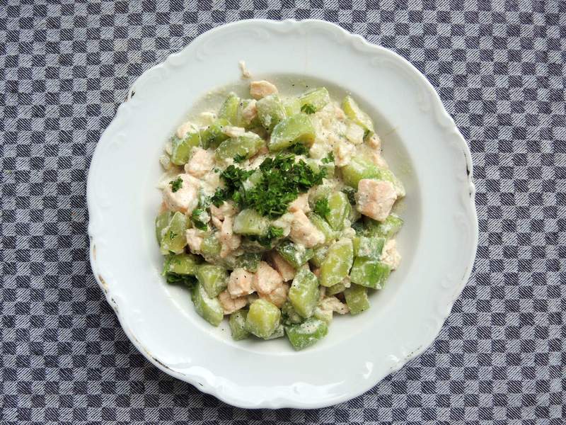 Lachs-Gurken-Pfanne